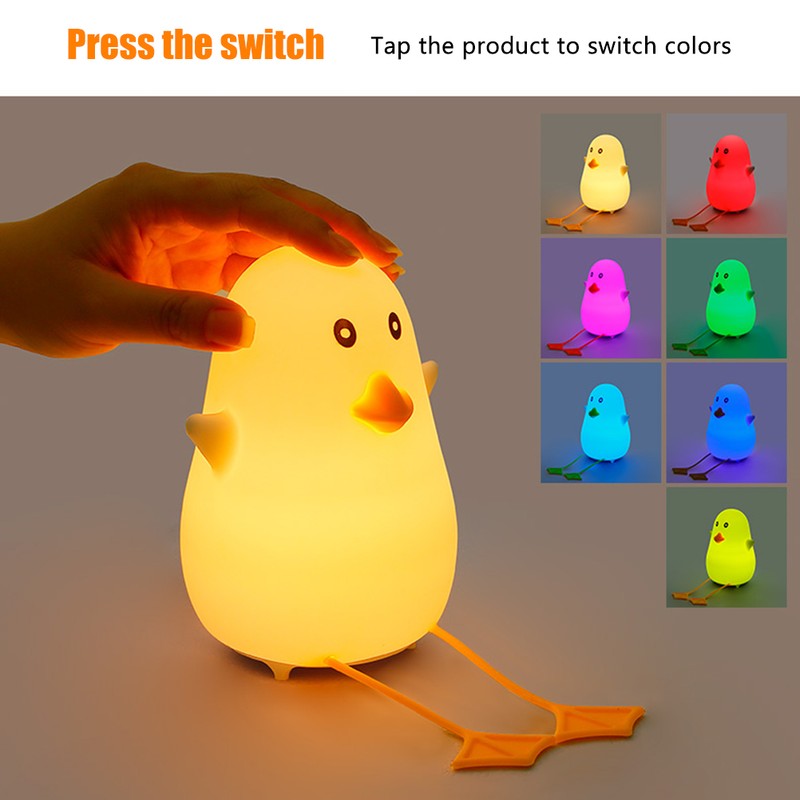 Duckling Night Light Sleep LED Light Night Lamp Soft Silicone