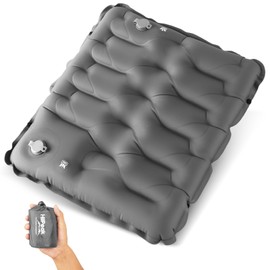 HiiPeak Inflatable Soccer World Cup Stadium Seat Cushion, Compact Hand Press Stadium Seats Pad Bleacher Seat Chair Cushion Pad for Gym Football Themed Party Airplane Travel Camping Backpacking (Gray)