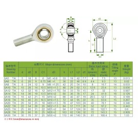 Unbranded/Generic 2pcs 8mm Left hand male outer thread metric rod end joint bearing SAL8T/K (left)