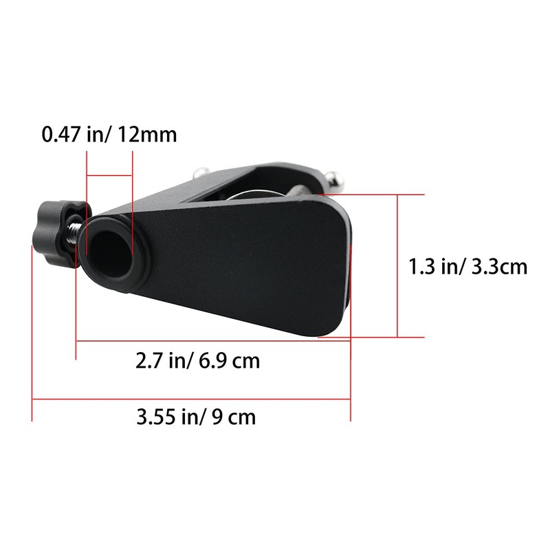 Ruiwaer Black C-Clamp Cantilever Bracket Clamp Holder Desk Lamp Clip
