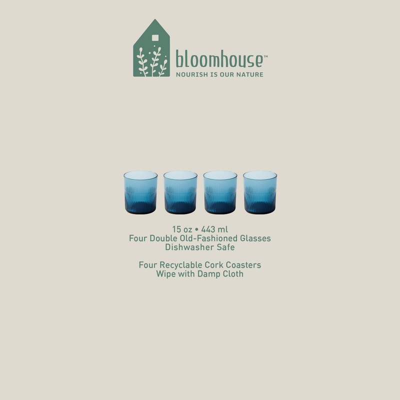 Bloomhouse Lyon Sky 4 Piece Hand Made 16 OZ Lapis