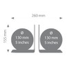 TROIKA Bookends Metal Bookends Diameter 13 cm Magnetically Balanced Globes
