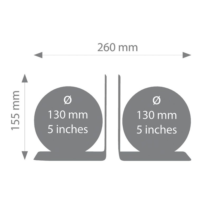 TROIKA Bookends Metal Bookends Diameter 13 cm Magnetically Balanced Globes