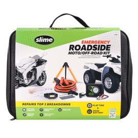 Slime 50161 Emergency Roadside Kit with Flat tire Repair and Booster Cables for Moto/Off-Road