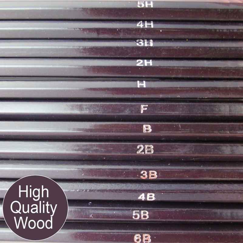 12 Graded Pencils - Draws, Tones & Shades without mess