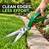 Stainless Steel Spring-Loaded Grass Shears, Long-Length Bypass Lawn Cutter for