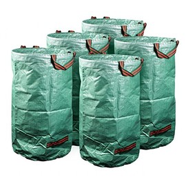 mgc24 Garden Sack 5 x 120 L Leaf Bags Garden Waste Bag Lawn Bag Stable Foldable Made of Robust Polypropylene Fabric 150 g/m²