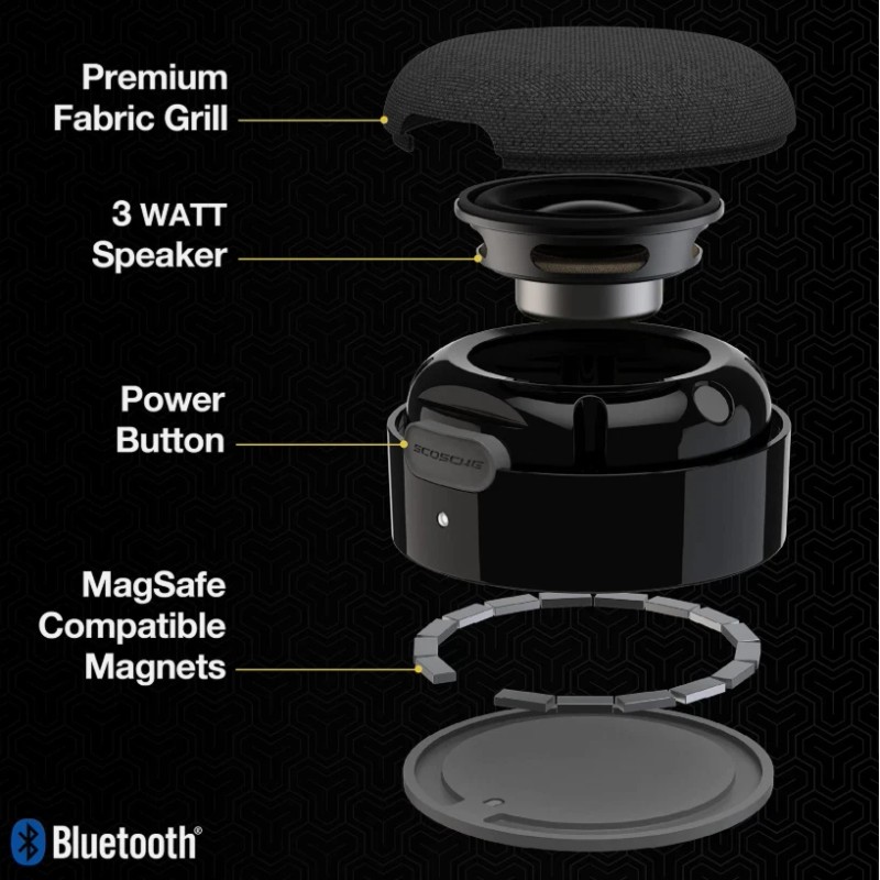 Scosche SP Boom Can MS Portable Magnetic True Wireless BT