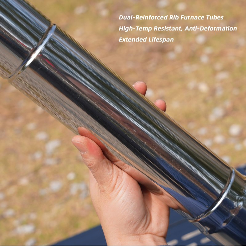 2-Pcs Heavy-Duty Stainless Steel Stove Pipes, 2.75-Inch Diameter, Reinforced Rolled-Edge,