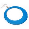 Large Light Blue Enamel Hoop Drop Earrings/ 65mm Diameter