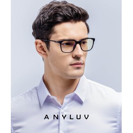 ANYLUV Blue Light Glasses for Men, Computer Gaming Glasses men, Stylish Anti Eyestrain Blue Light Blocking Glasses Men
