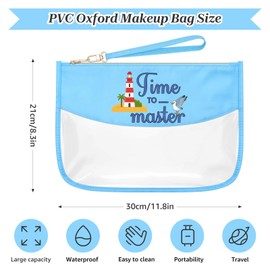 Sazuwu Cruise Ship Themed Gifts Blue Makeup Bags with Zipper Cruise Accessories Travel Gifts Weekend Vacation Essentials Cosmetic Travel Bag Organizer Christmas Graduation Cruise Ship Lover