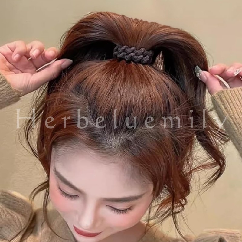 Herbeluemily Hair Rubber Spring Rubber Spiral Hair Rubber Natural Color