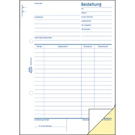 Avery Zweckform 1766 Order, DIN A5, selbstdurchschreibend, 2 x 40 Sheets, White, Yellow