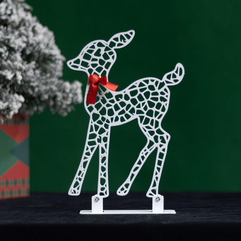 3Pcs Lighted Christmas Decoration Deer, Iron LED Reindeer Family Set,