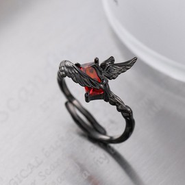 Auriselle Herrenring Verstellbar Doppelter Schwarzer Rabenring Vintage Wikinger Retro Offener Ring Daumenring Gothic Punk Schmuck Geschenke für Männer Jungen Vater