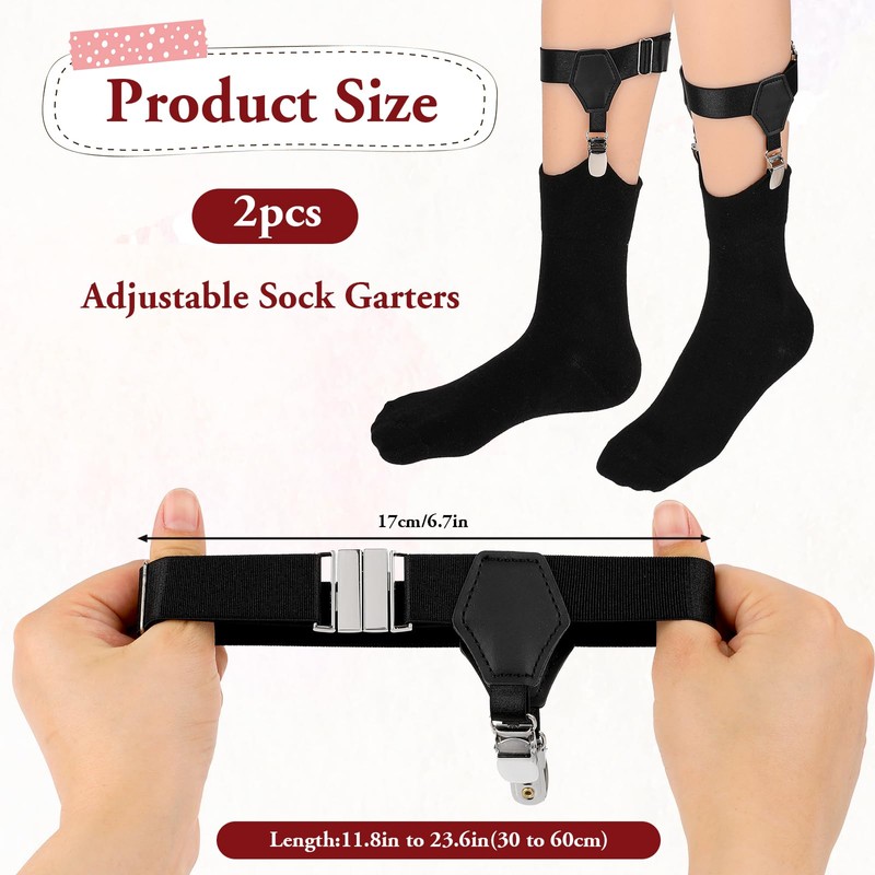 Mens Sock Garters Mens Sock Suspenders Adjustable Non-Slip Sock Strap