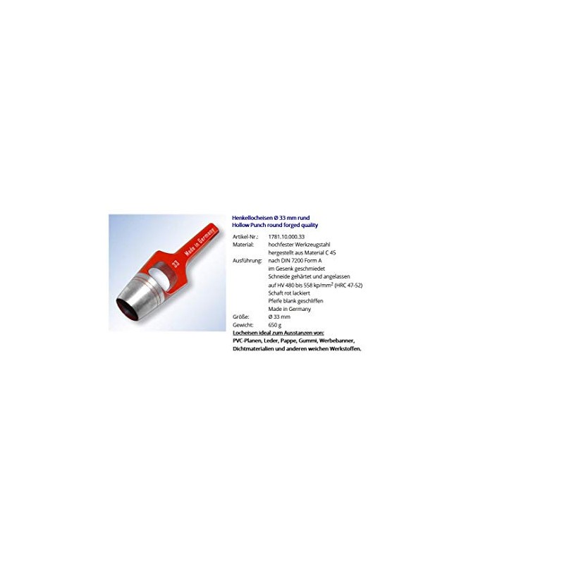 Wad Punch Diameter 33 mm Round
