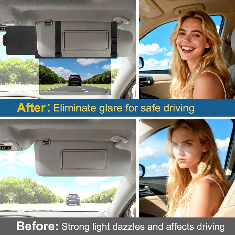 Veharvim Sun Visor Extender for Car (Polarized, UV400, PC Lens,