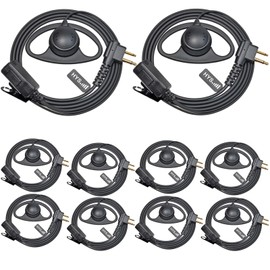 HYS 1 Wire D Shape Ear Hook CLS1110 CLS1410 Radio Earpiece with Mic, Walkie Talkie Headset for CP200D CP100D R2 CP185 BPR40 DTR700 DTR650 XU2600 CLS1413 CP200D RMU2040 RDU4100 Motorola Radio