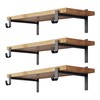 EZYDECOR Closet Rod Bracket Shelf Bracket with Hook Black Closet