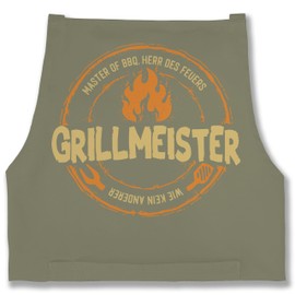 Shirtracer - Apron – Grill Apron Men 1 – Grillmeister wie kein anderen – Logo, 10 Sage Green