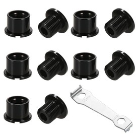 GXGM Chainring Bolts Galvanised Steel Chainring Screw with Chainring Wrench for MTB Road Bikes Mountain Bike Road Bike BMX Crankset (Black), a