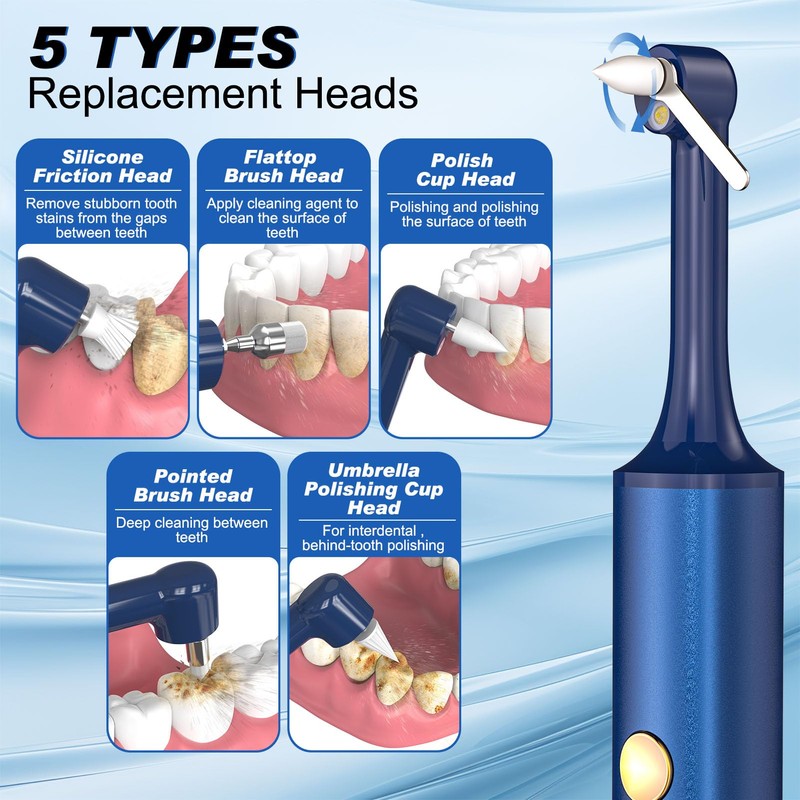 Tooth Polisher, Tooth Whitening Kit for Teeth Cleaning and Whitening,