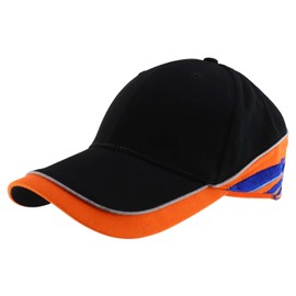 Armycrew Gorra de algodón cepillado estructurado de perfil bajo con 2 caras bordadas, Negro naranja, Talla única
