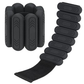 Smlper 2 Pieces Adjustable Wrist Weights, Ankle Weights Set, Portable Weight Cuffs for Men and Women, Ankle Weights Set for Pilates, Dance, Yoga, Walking, Jogging (Black, 2 kg (1 kg x 2))