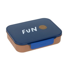 LÄSSIG Little Gang Smile Children's Lunch Box BPA-Free with Removable Divider Bento Lunch Box Navy
