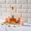 Tequila Decanter With Four Pink Himalayan Salt Shot Glasses Set,