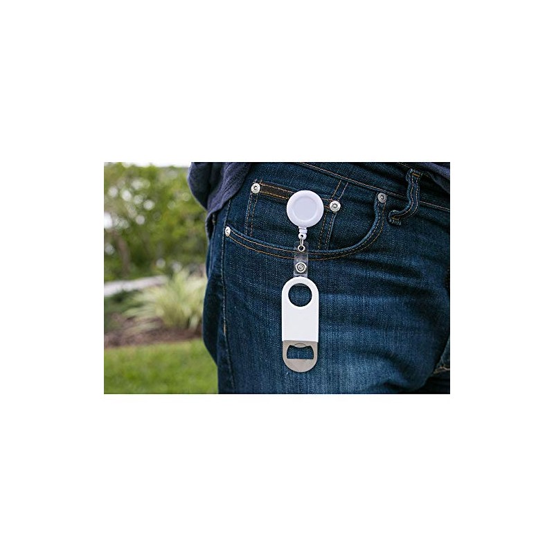 Retractable Flat Beer Bottle Opener with Belt Clip for Bartenders,Waiter
