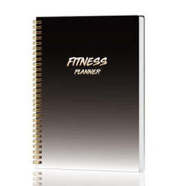 KAICN Workout Journal Fitness Planner for Women&Men，Workout Log Gym book for Tracking， Best Daily Exercise Logbook to Record Your Wellness Goals,A5(8.6"×5.9")-Black Gradient