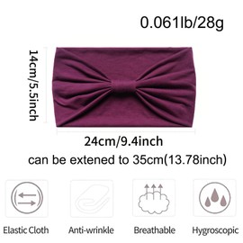 Headscarves for Women, Wide Headbands, Boho Fashion, Knotted Hair Bands for Adults, Women, Fashion Bandanas, Yoga, Sports, Hair Accessories (6WLight Green)