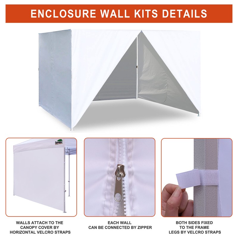 Eurmax USA Full Zippered Walls for 8x8 Easy Pop Up