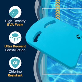 Sunlite Sports Swimming Kickboard with Ergonomic Grip Handles, One Size Fits All, for Children and Adults, Pool Training Swimming Aid, for Beginner and Advanced Swimmers