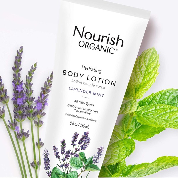 Nourish Organic | Hydrating Body Lotion - Lavender Mint | GMO-Free, Cruelty Free, Organic (8oz)