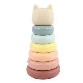 Hudson Baby Silicone Stacking Toy, Kitten, One Size