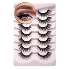 Onlyall Lashes Mink False Eyelashes Natural Wispy Lashes Soft Faux Mink Lashes Fluffy False Lashes 16MM A04