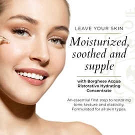 Borghese Acqua Ristorativo Hydrating Concentrate - Smoothing & Hydrating Serum with Hyaluronic Acid, Vitamin B5 & Murumuru Butter, for All Skin Types