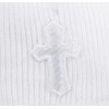 Christening Day White Cotton Anklet Sock with Embroidered Cross -
