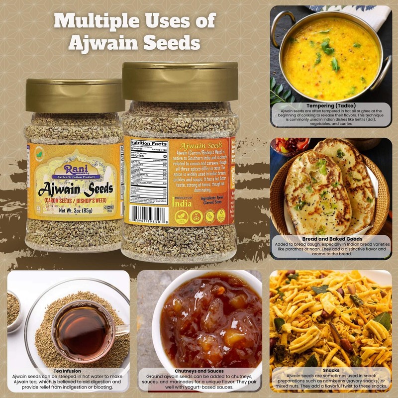 Rani Ajwain Seeds (Carom Bishops Weed) Spice Whole 3oz (85g)