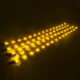 30cm LED Car Flexible Waterproof Light Strip (Pack of 4) (Amber)