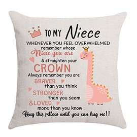 Niece Gifts from Auntie Uncle Niece Cushion Cover Throw Pillow Cover Niece Inspirational Gifts Birthday Gifts