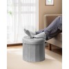 Bsketa® Folding Storage Ottoman Round 14" x 14" x 13"Inch