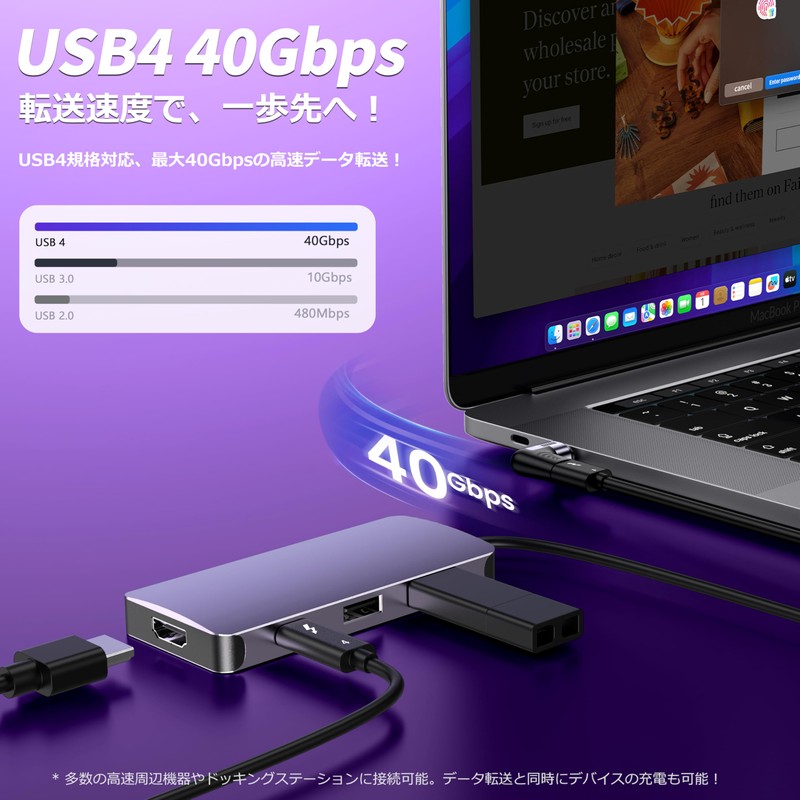 MUXER USB C Magnet Adapter L Shape, 40Gbps USB4 High
