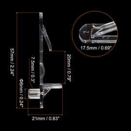 uxcell Plastic Locking Shelf Pins, 20pcs Clear Self-Locking Shelf Support Pegs Shelf Clips Fit 6mm Hole 3/4"(20mm) Thick Shelf for Bookcase Cabinets Kitchen