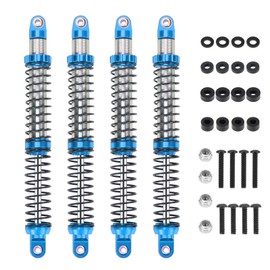 RCAWD 130mm Shock Absorber Damper Universal for a lot of 1/10 RC Hobby Cars, Full Aluminum RC Shock Upgrades, 7075 Adjustable Shocks with Spring 4pcs Hop Ups Parts Blue