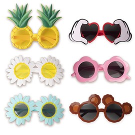 Party Glasses Funny Glasses Novelty Party Sunglasses 6 Pack/4 Pack Party Accessories Different Shapes Funny Sunglass Beach Party Decorations for Childen Adults Luau Party Supplies Photo Prop Supplies